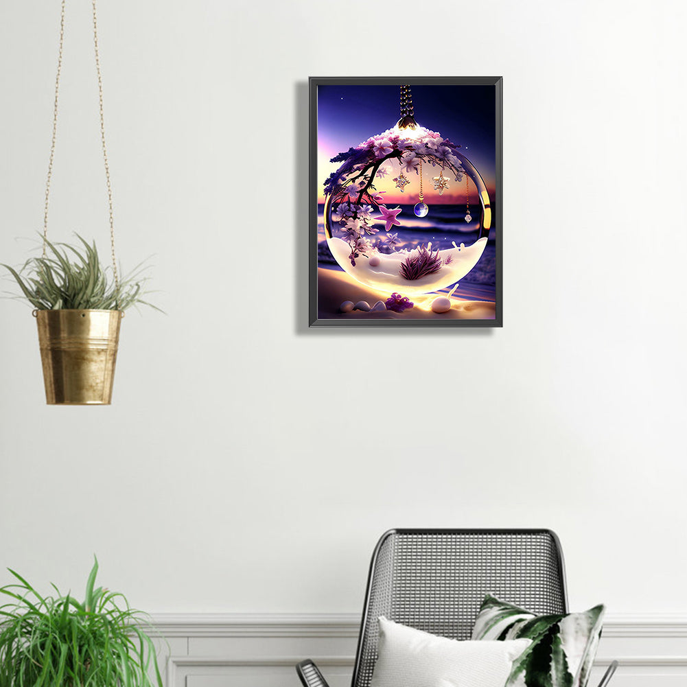 Flower Pendant - Full Square Drill Diamond Painting 30*40CM