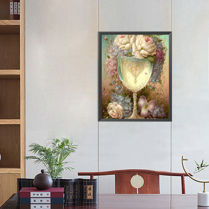Rose Goblet - Full Square Drill Diamond Painting 40*50CM
