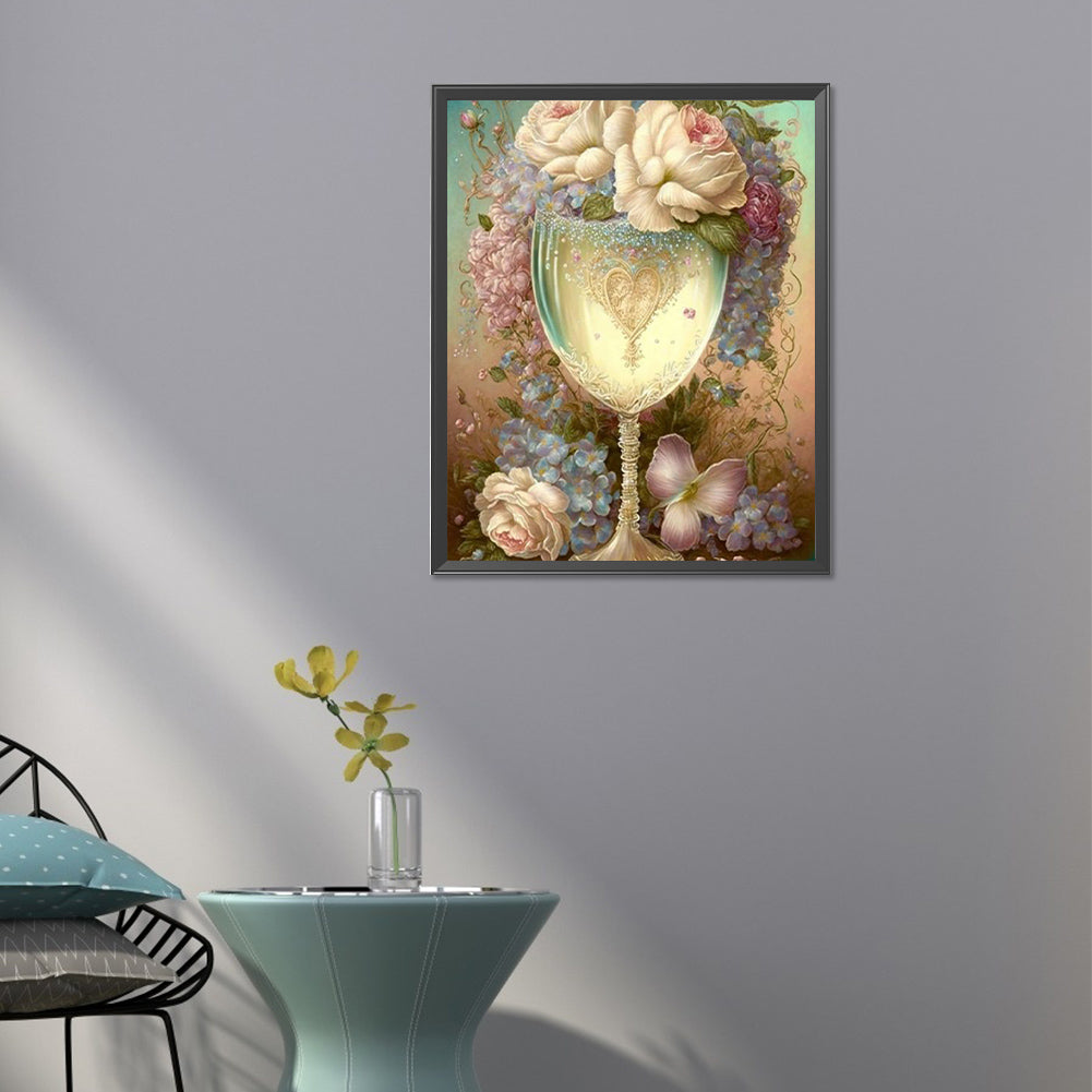 Rose Goblet - Full Square Drill Diamond Painting 40*50CM