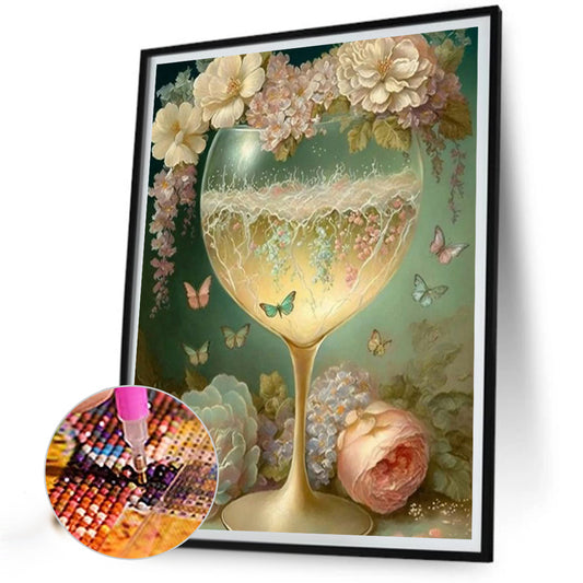 Rose Goblet - Full Square Drill Diamond Painting 40*50CM