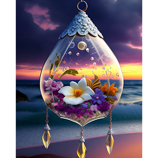 Flowers Wind Chimes - Full Square Drill Diamond Painting 40*50CM
