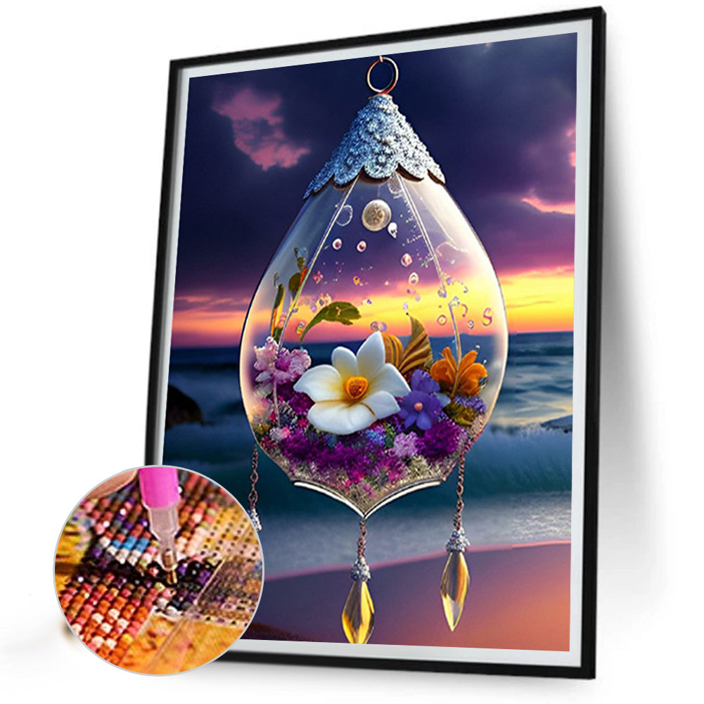 Flowers Wind Chimes - Full Square Drill Diamond Painting 40*50CM