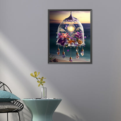 Flowers Wind Chimes - Full Square Drill Diamond Painting 40*50CM