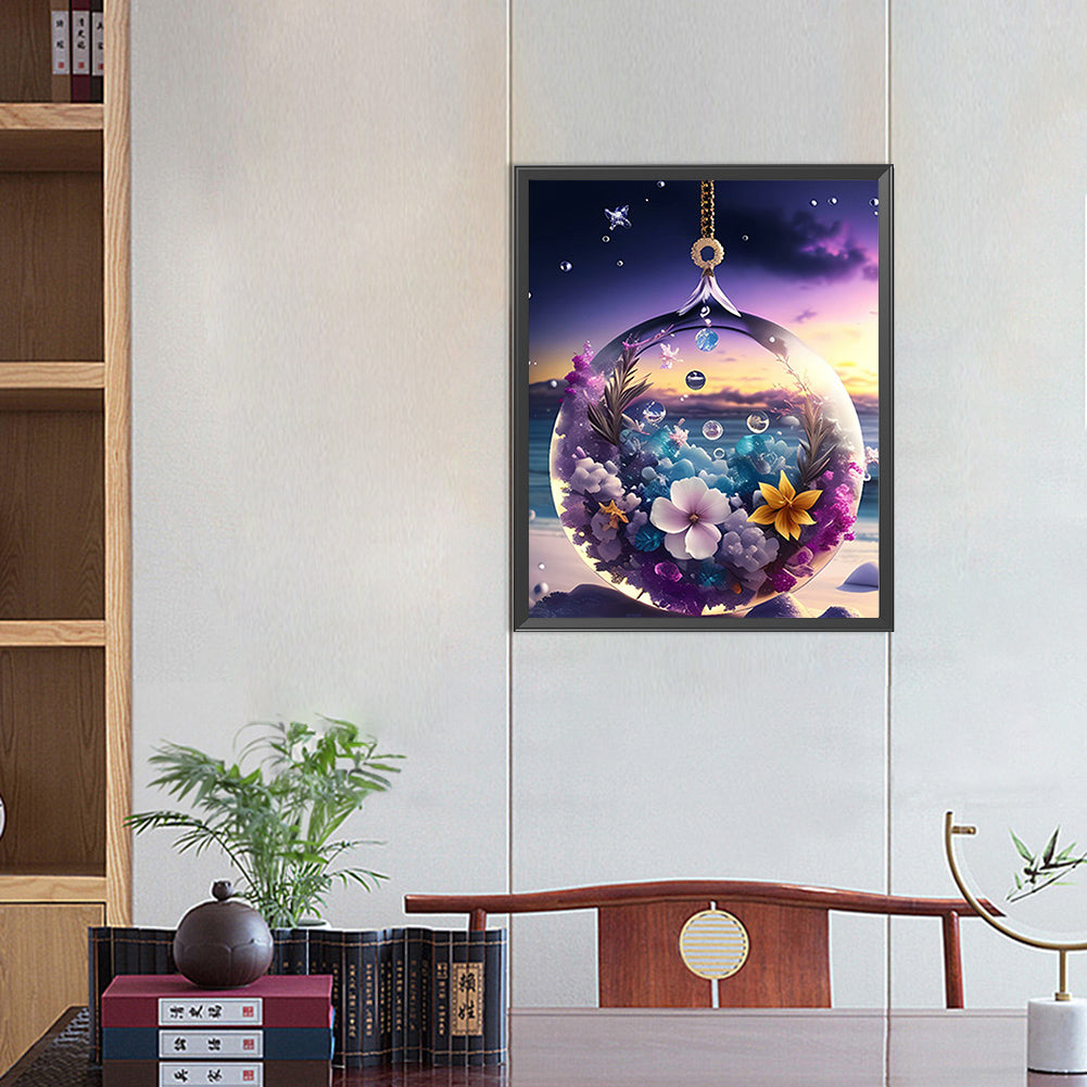 Flower Pendant - Full Square Drill Diamond Painting 40*50CM