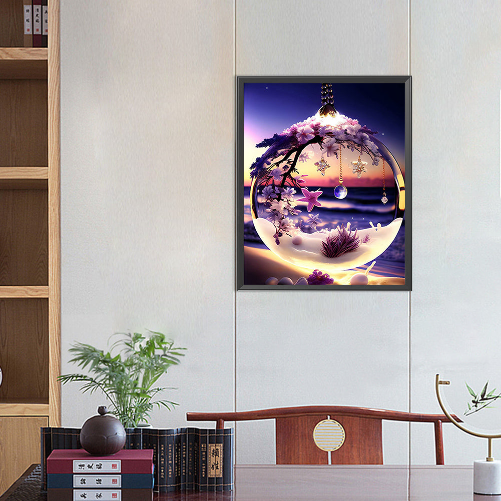 Flower Pendant - Full Square Drill Diamond Painting 40*50CM