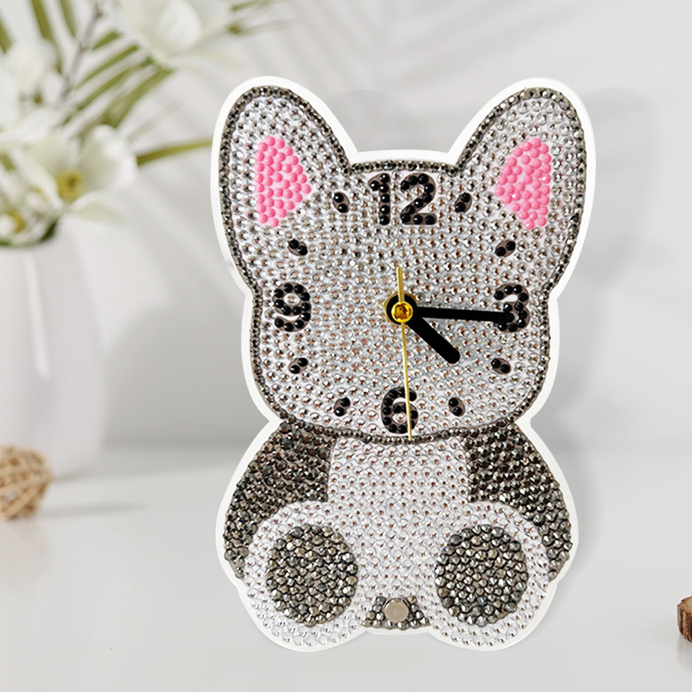 DIY Crystal Diamond Clock Art Craft Set 5D Diamond Art Mosaic Clock Cartoon Gift