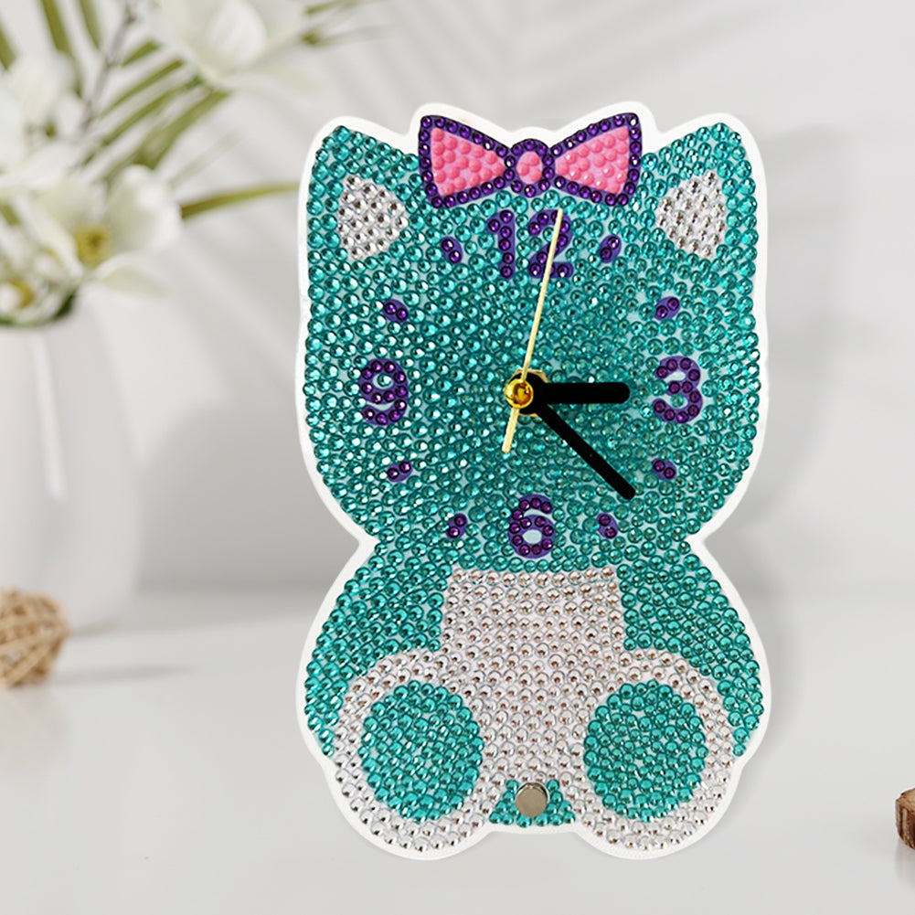 DIY Crystal Diamond Clock Art Craft Set 5D Diamond Art Mosaic Clock Cartoon Gift