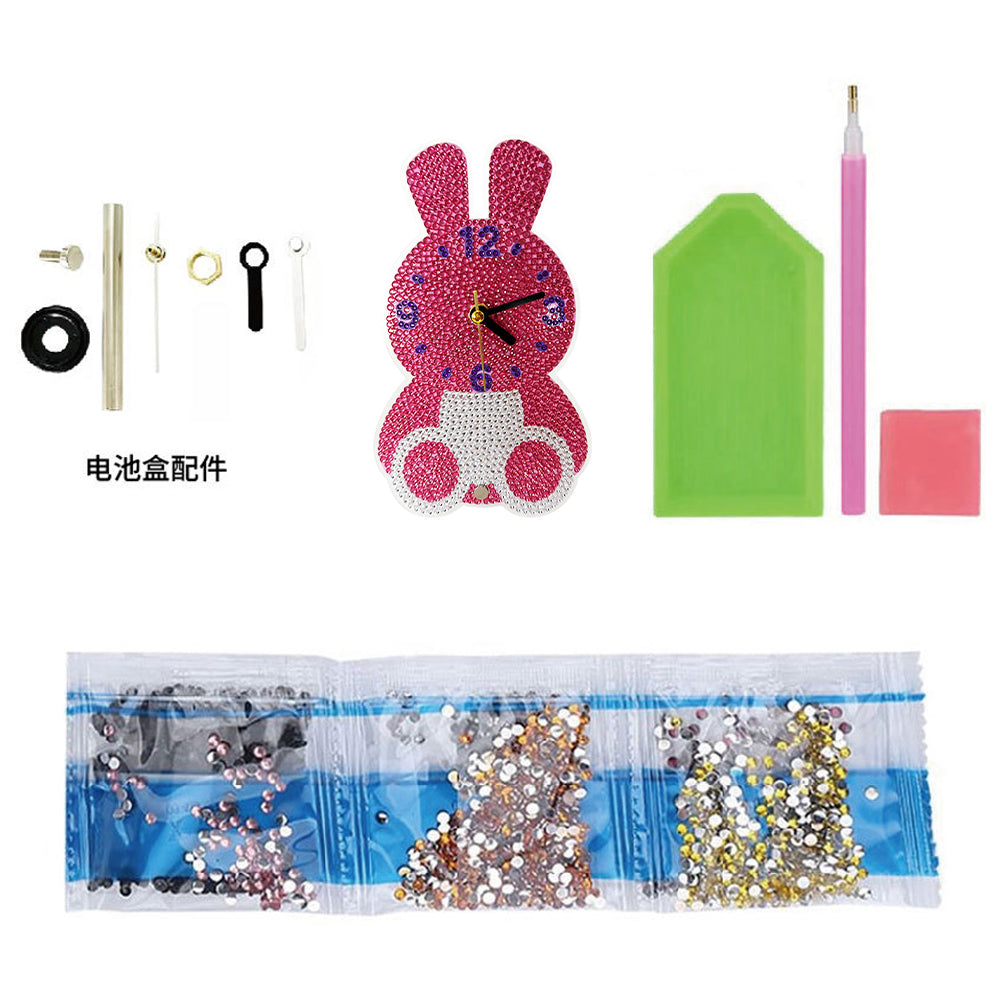 DIY Crystal Diamond Clock Art Craft Set 5D Diamond Art Mosaic Clock Cartoon Gift