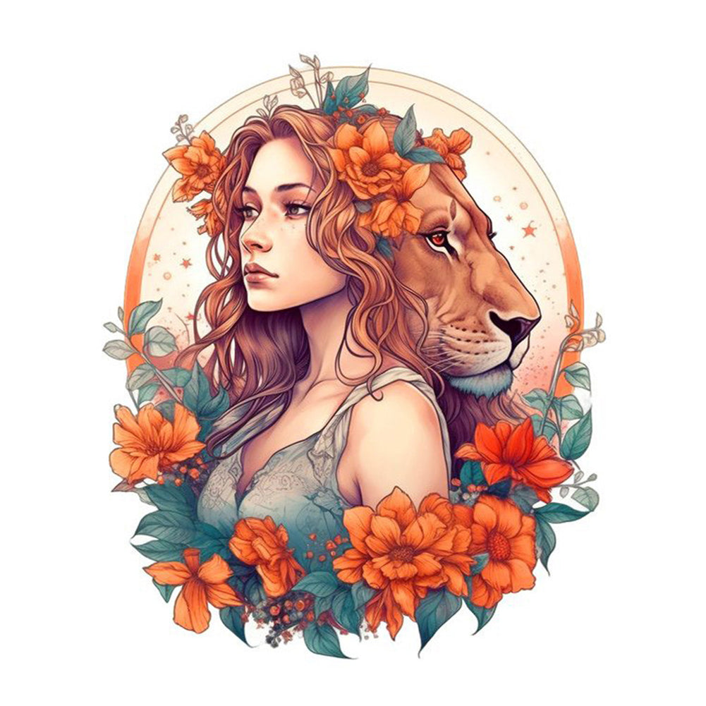Beauty And The Lion - Full Square Drill Diamond Painting 30*40CM