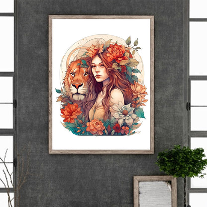 Beauty And The Lion - Full Square Drill Diamond Painting 30*40CM