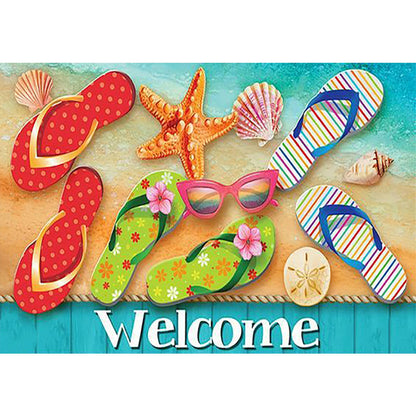 Summer Beach Flip Flops - Full Round Drill Diamond Painting 50*35CM