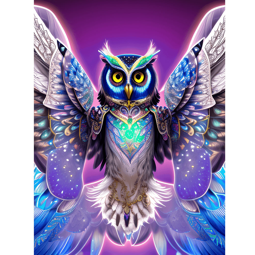 Spread Wings Owl - Full Round Drill Diamond Painting 30*40CM