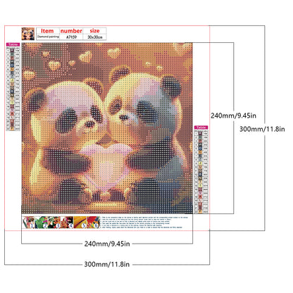 Two Red Pandas - Full Round Drill Diamond Painting 30*30CM