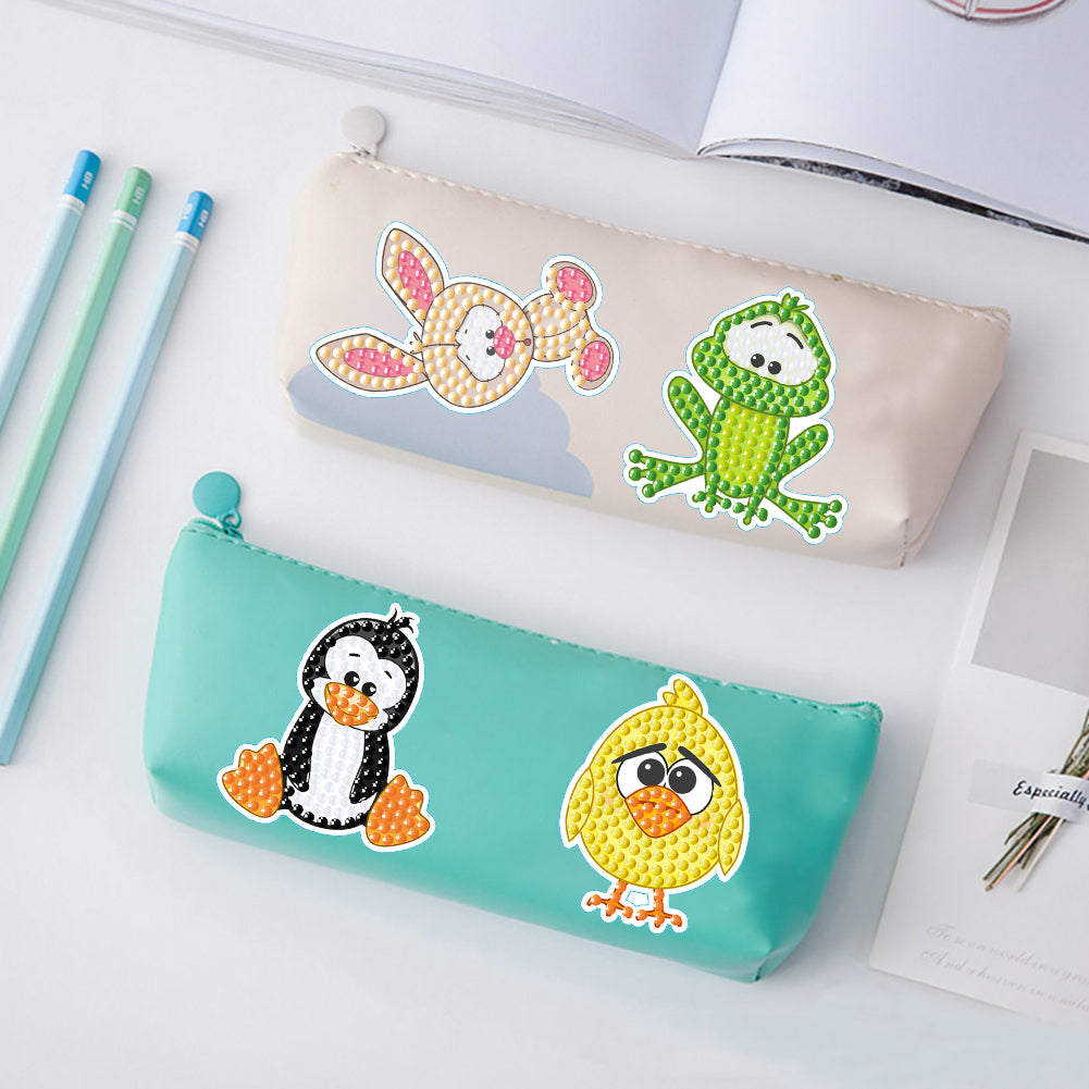 4pcs Diamond Mosaic Sticker Art Crafts Animal DIY Cartoon Stickers Children Gift