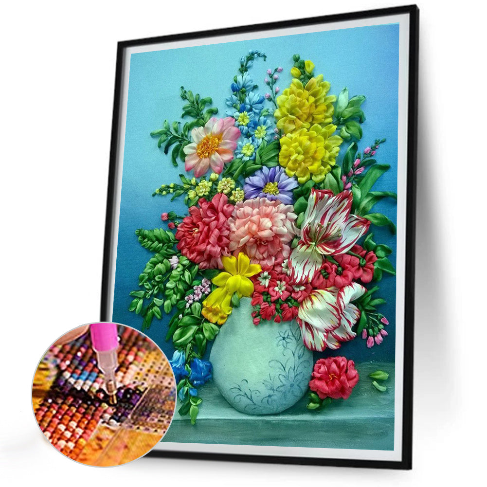 Vase Bouquet - Full Round Drill Diamond Painting 30*40CM