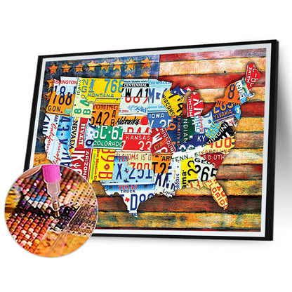 Advertising Map - Full Round Drill Diamond Painting 40*30CM