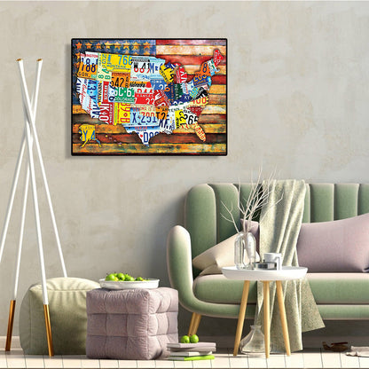 Advertising Map - Full Round Drill Diamond Painting 40*30CM