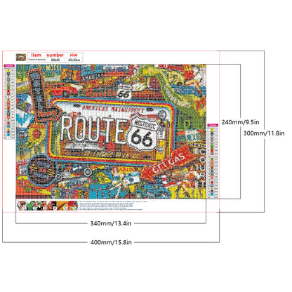 Route Map - Full Round Drill Diamond Painting 40*30CM