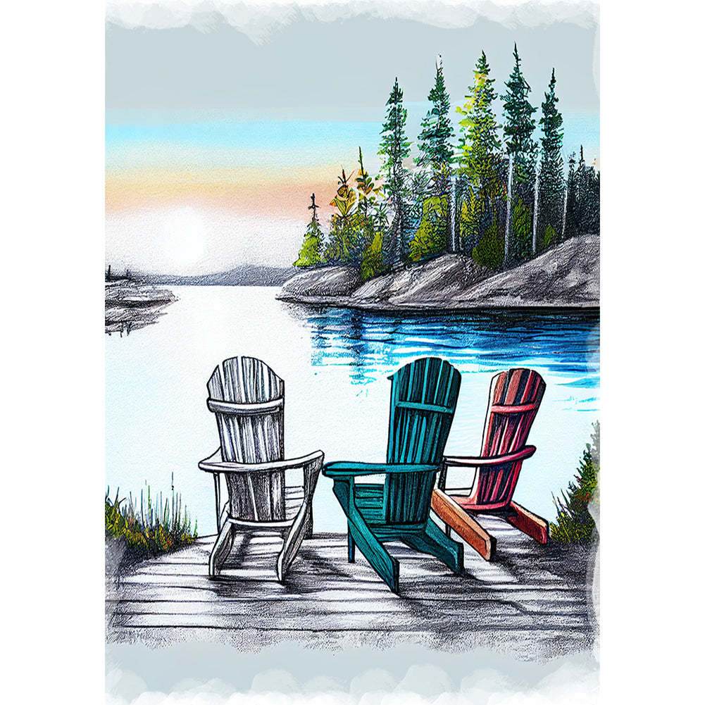 Beach Chair - Full Round Drill Diamond Painting 30*40CM