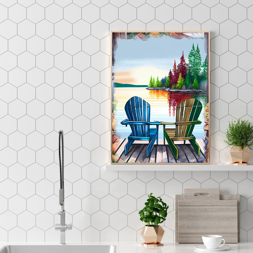 Beach Chair - Full Round Drill Diamond Painting 30*40CM