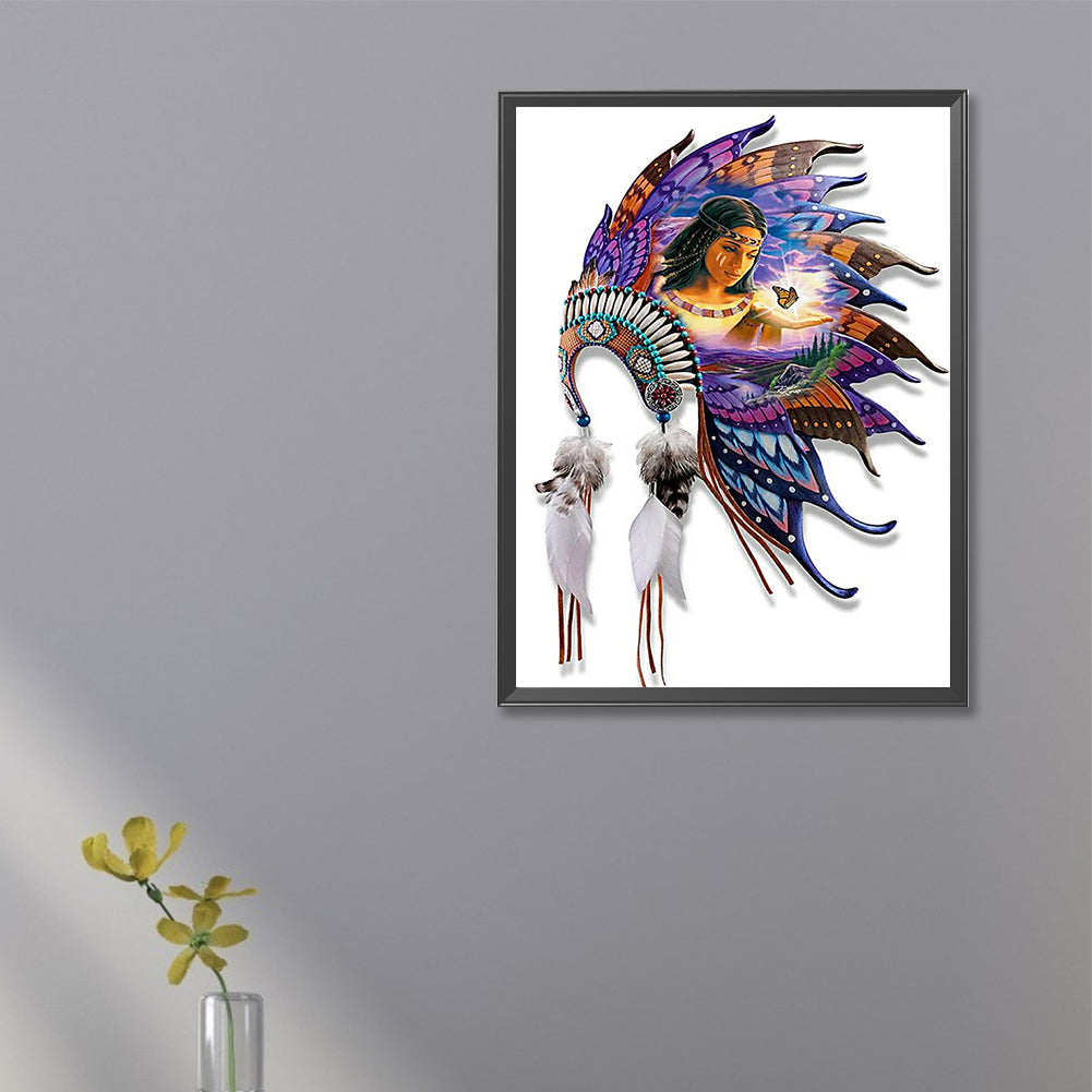 Indian Headdress - Full Square Drill Diamond Painting 20*30CM