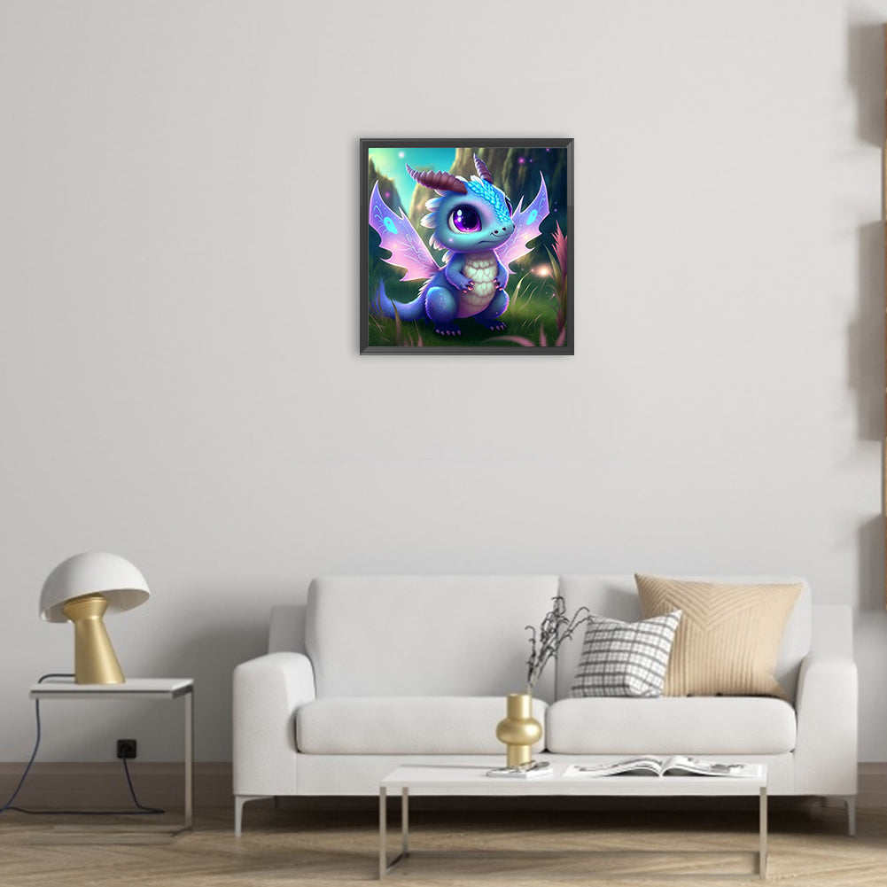 Small Dinosaur - Full Round Drill Diamond Painting 30*30CM