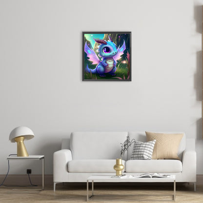 Small Dinosaur - Full Round Drill Diamond Painting 30*30CM