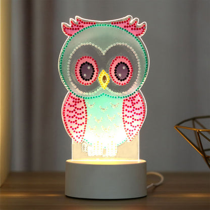DIY Diamond Painting LED Night Light Cross Stitch Pink Christmas Gift Home Decor