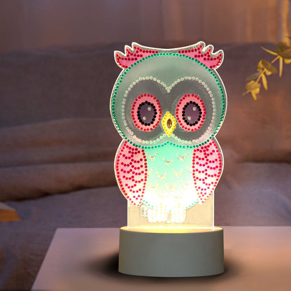 DIY Diamond Painting LED Night Light Cross Stitch Pink Christmas Gift Home Decor
