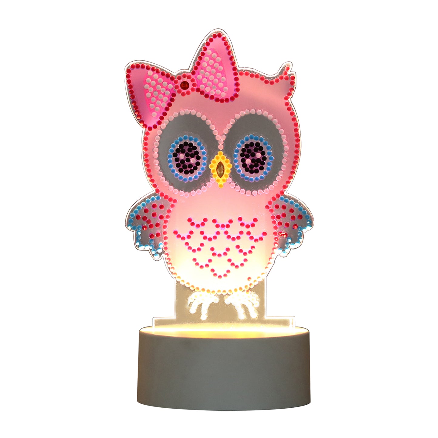 DIY Diamond Painting LED Night Light Cross Stitch Pink Christmas Gift Home Decor
