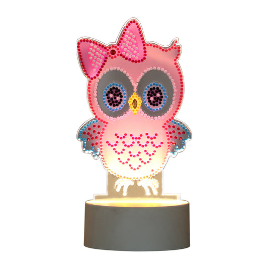 DIY Diamond Painting LED Night Light Cross Stitch Pink Christmas Gift Home Decor