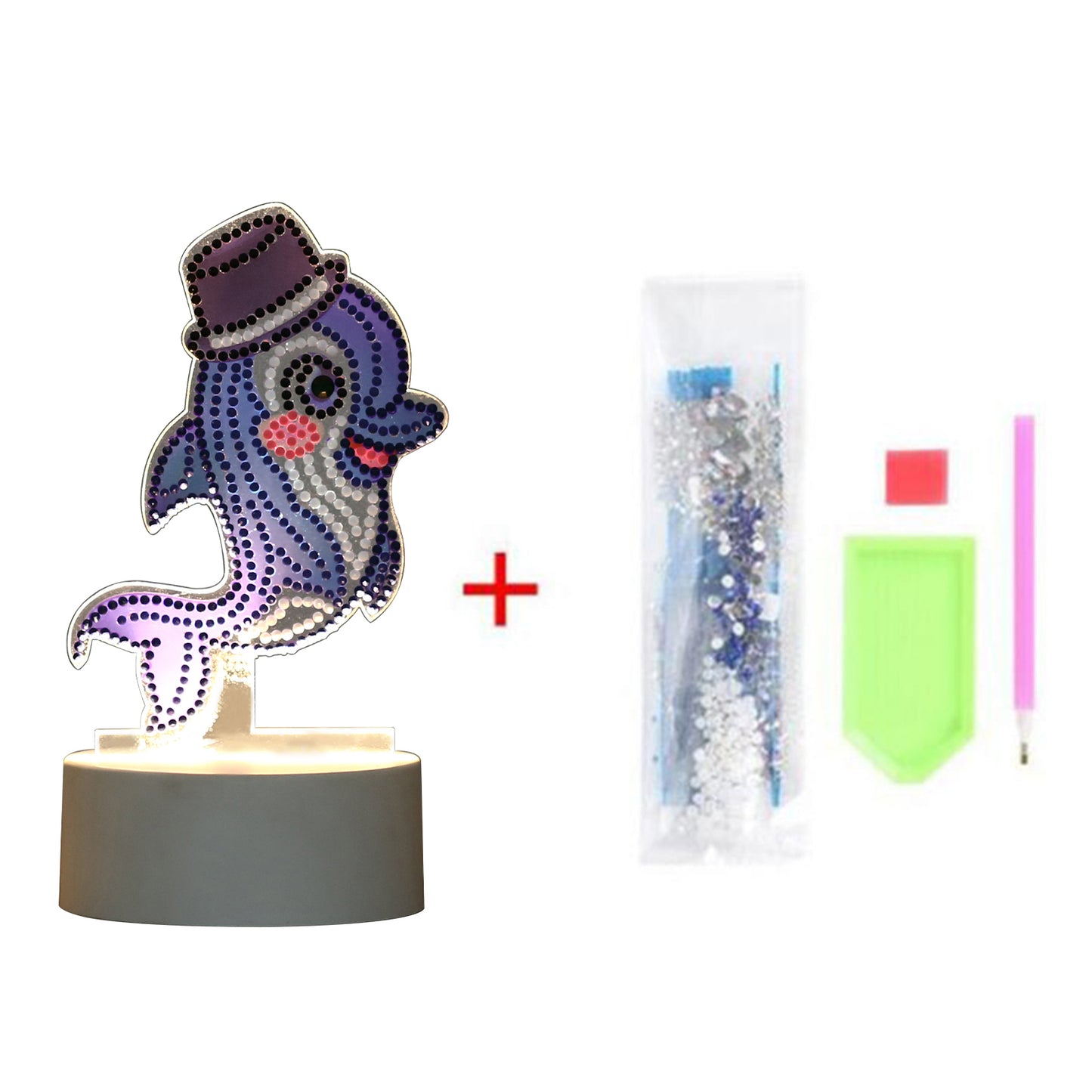 DIY Diamond Painting LED Night Light Cross Stitch Crystal for Bedroom Home Decor