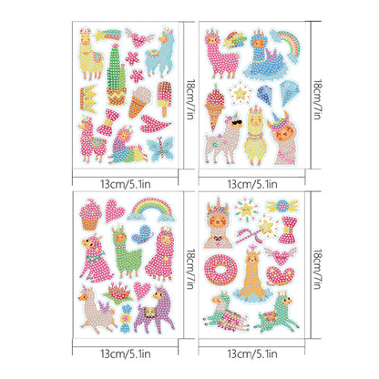 4pcs Diamond Painting Stickers Abstract 5D Gem Sticker Arts Crafts DIY Toys Kits