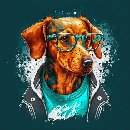 Handsome Dog - Full Round Drill Diamond Painting 30*30CM