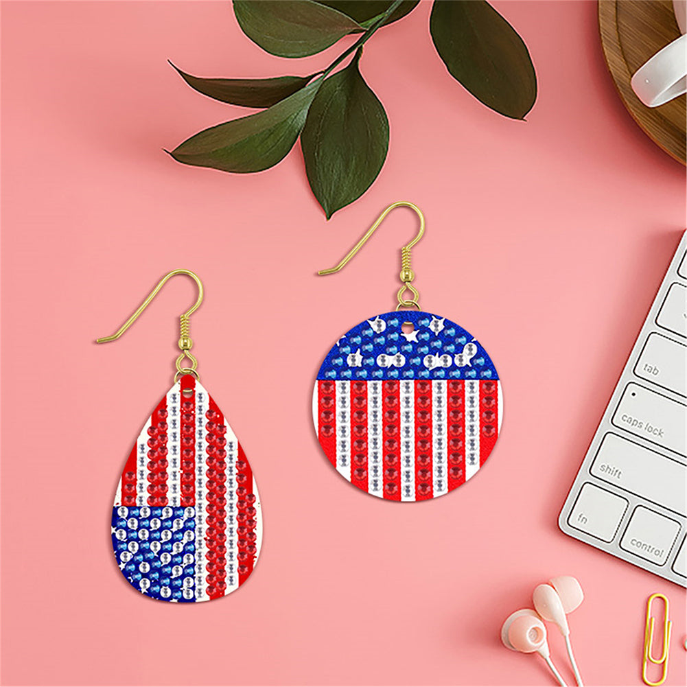 DIY 2 Pairs Diamond Painting Earrings Special Shaped Double Sided Jewelry