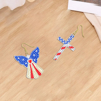 DIY 2 Pairs Diamond Painting Earrings Special Shaped Double Sided Jewelry