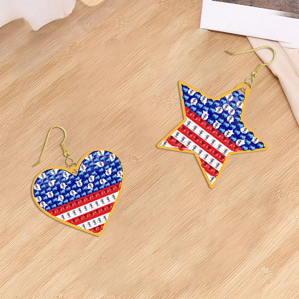 DIY 2 Pairs Diamond Painting Earrings Special Shaped Double Sided Jewelry
