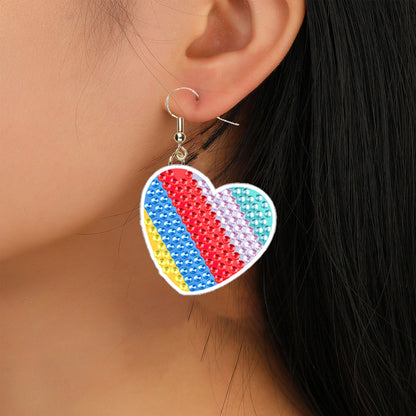 DIY 2 Pairs Diamond Painting Earrings Special Shaped Double Sided Jewelry