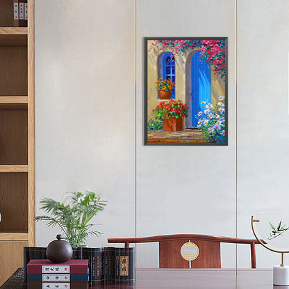 Blue Gate - Full Round Drill Diamond Painting 30*40CM