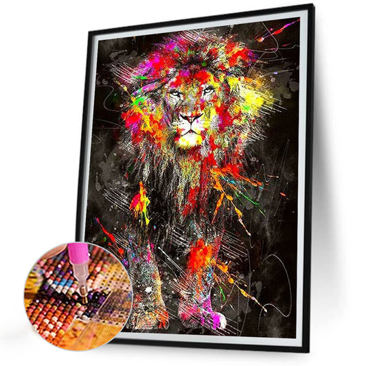 Splash Lion - Full Round Drill Diamond Painting 30*40CM