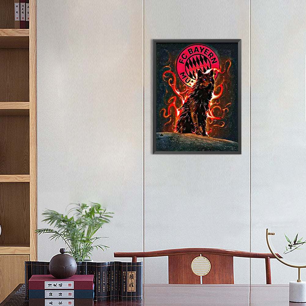 Red Wolf - Full Round Drill Diamond Painting 30*40CM