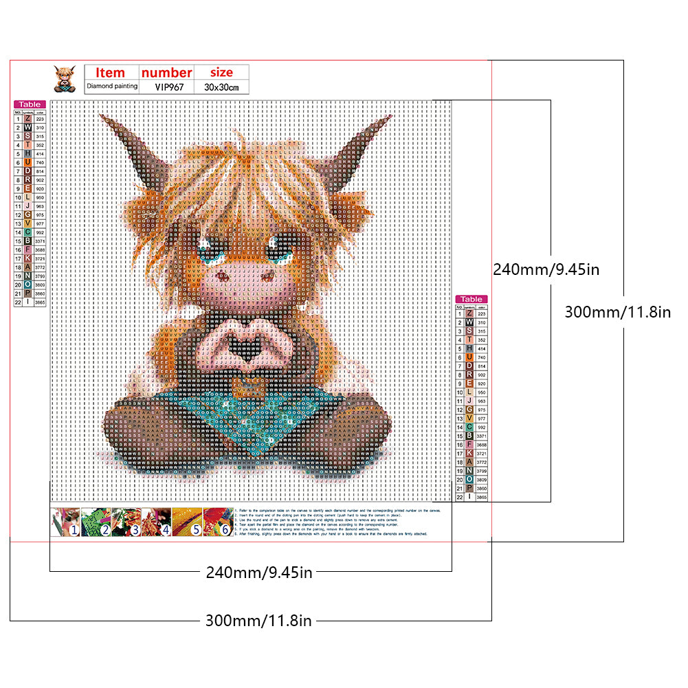 Highland Yak - Full Round Drill Diamond Painting 30*30CM