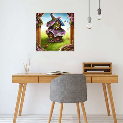 Magical Straw Cottage - Full Round Drill Diamond Painting 30*30CM
