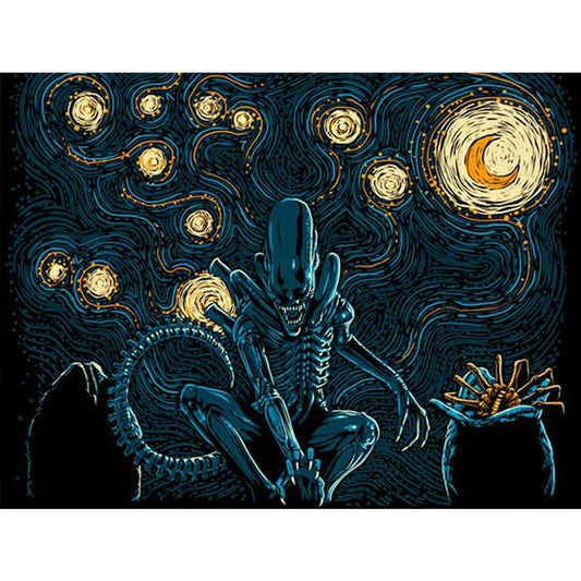 Mosaic Alien - Full Round Drill Diamond Painting 40*30CM