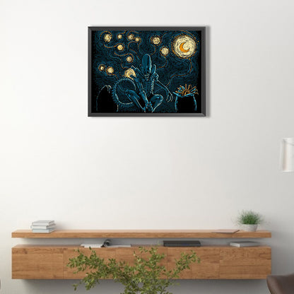Mosaic Alien - Full Round Drill Diamond Painting 40*30CM