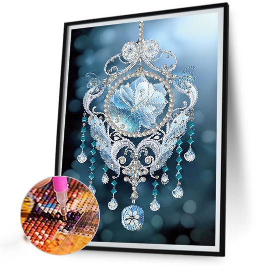 Blue Water Drop Pendant - Special Shaped Drill Diamond Painting 30*40CM