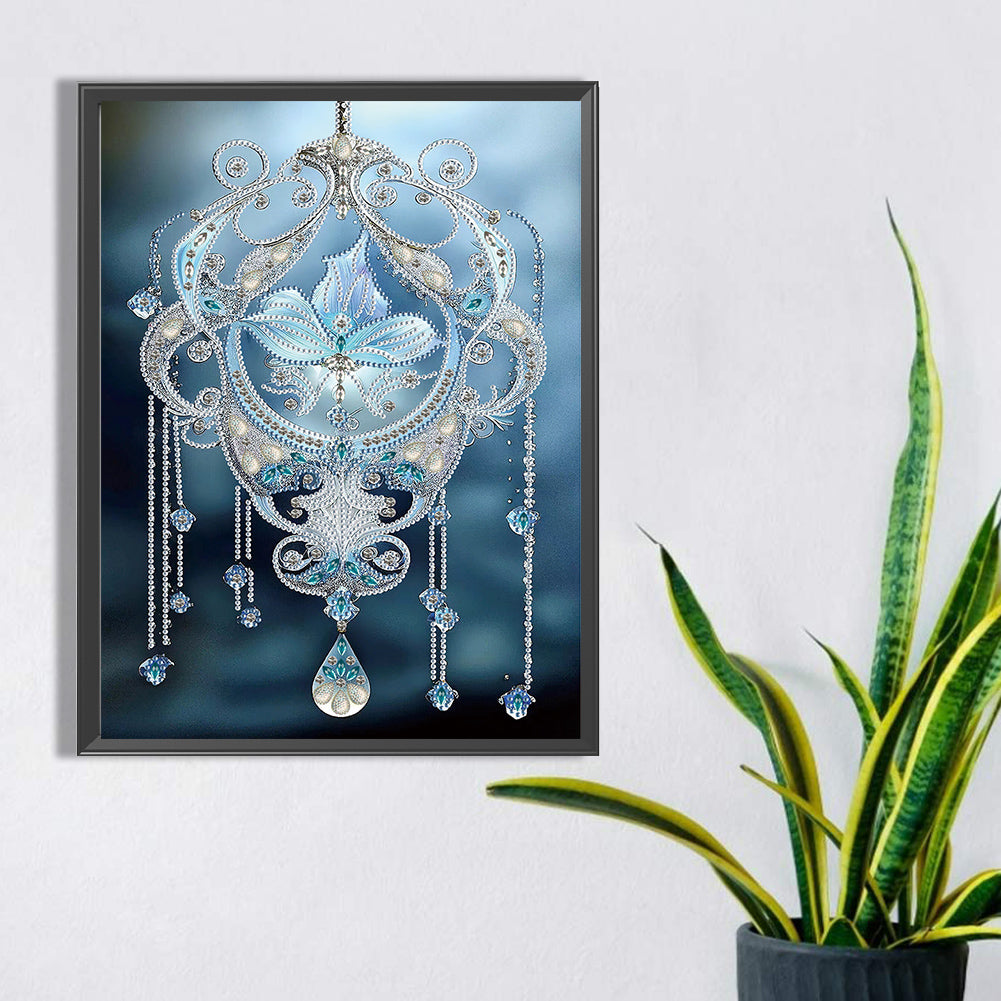 Blue Water Drop Pendant - Special Shaped Drill Diamond Painting 30*40CM