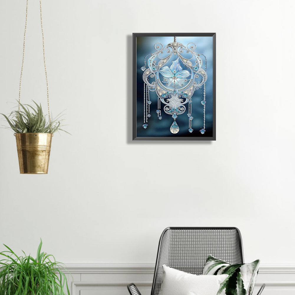 Blue Water Drop Pendant - Special Shaped Drill Diamond Painting 30*40CM