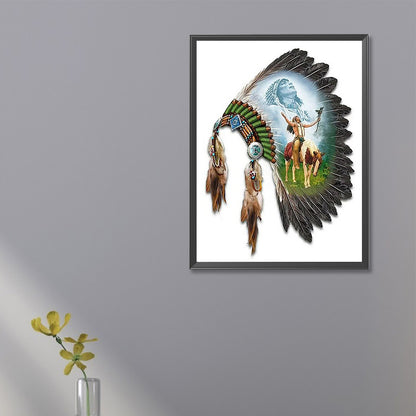 Indian Headdress - Full Square Drill Diamond Painting 20*30CM