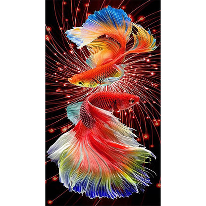 Double Koi - Full Round Drill Diamond Painting 30*60CM